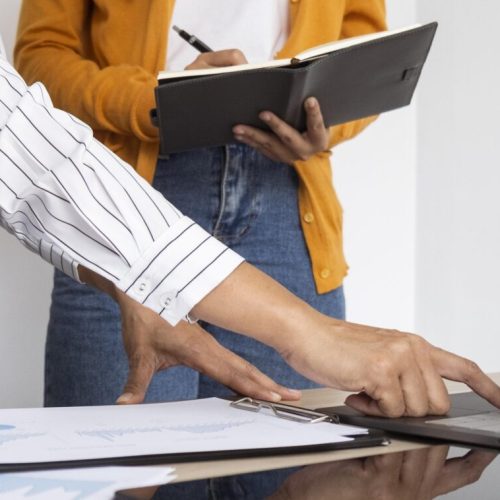women-thinking-about-new-ideas-work-project-laptop